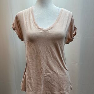 C&C California Women's Blush V-Neck Short Sleeve Cotton Tee S